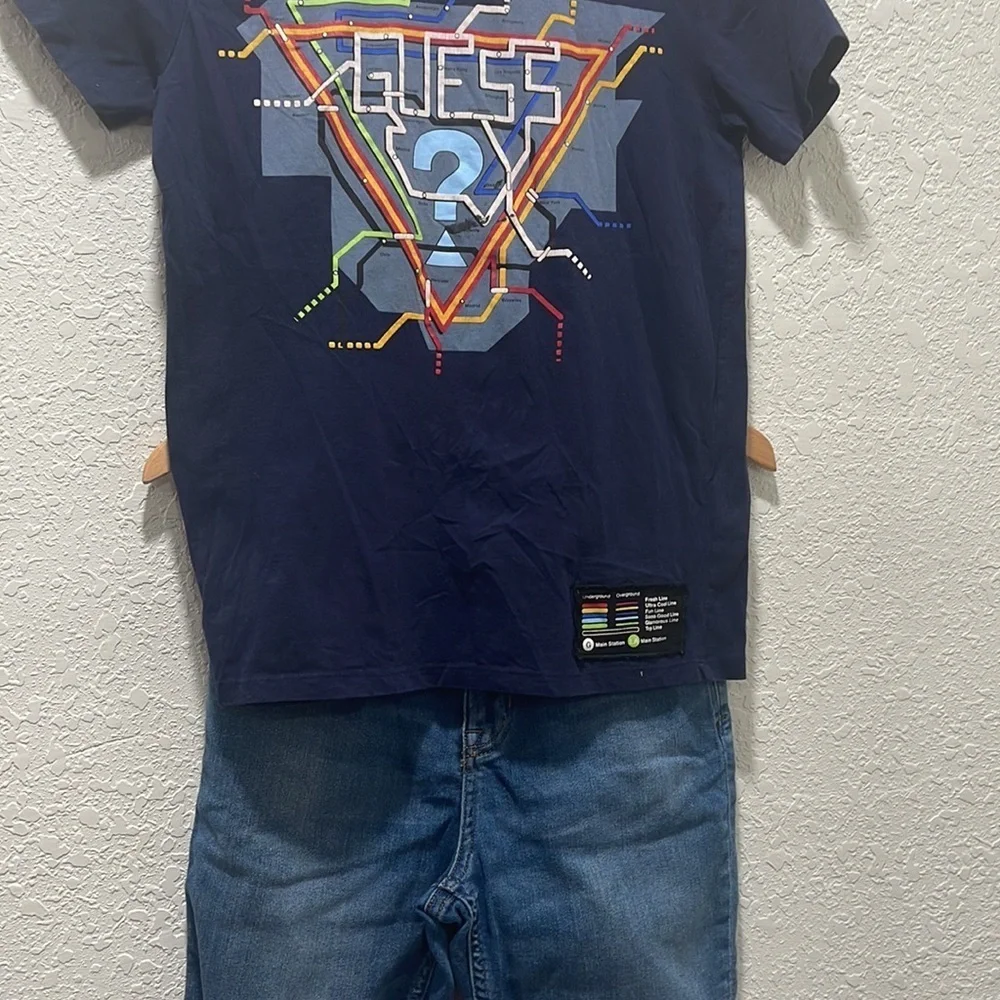 Polo Ralph Lauren & Guess blue boys set size 14 GUC